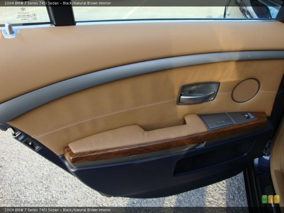 Black/Natural Brown Interior Door Panel for the 2004 BMW 7 Series 745i Sedan #42457439
