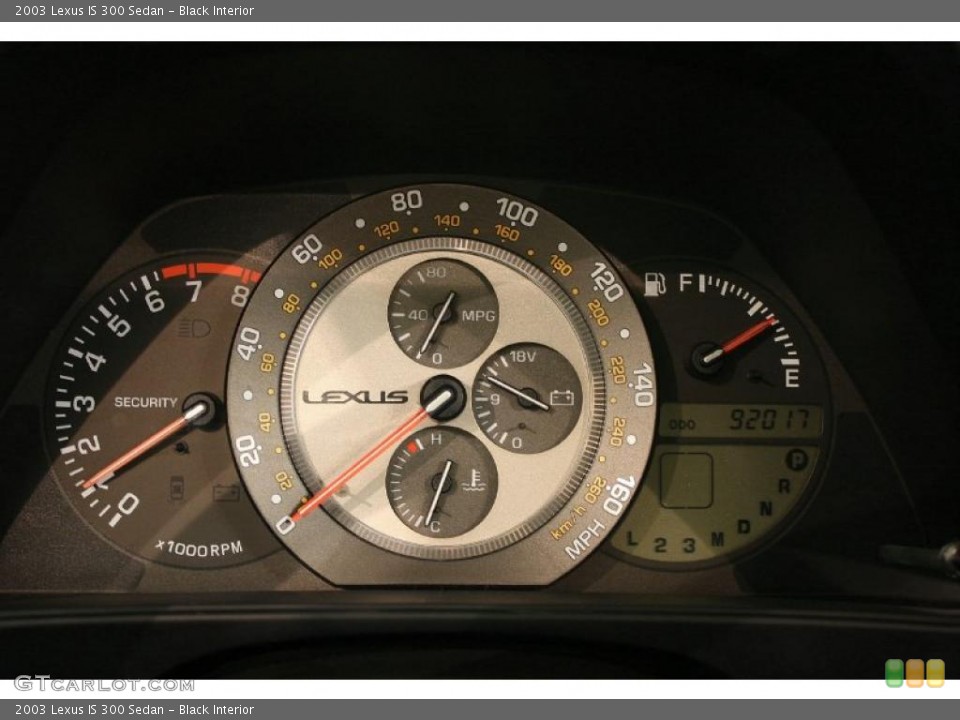 Black Interior Gauges for the 2003 Lexus IS 300 Sedan #42462393