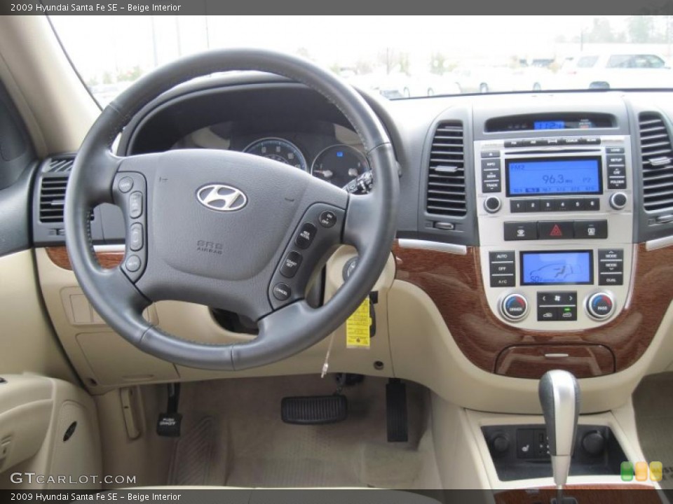 Beige Interior Dashboard for the 2009 Hyundai Santa Fe SE #42467796