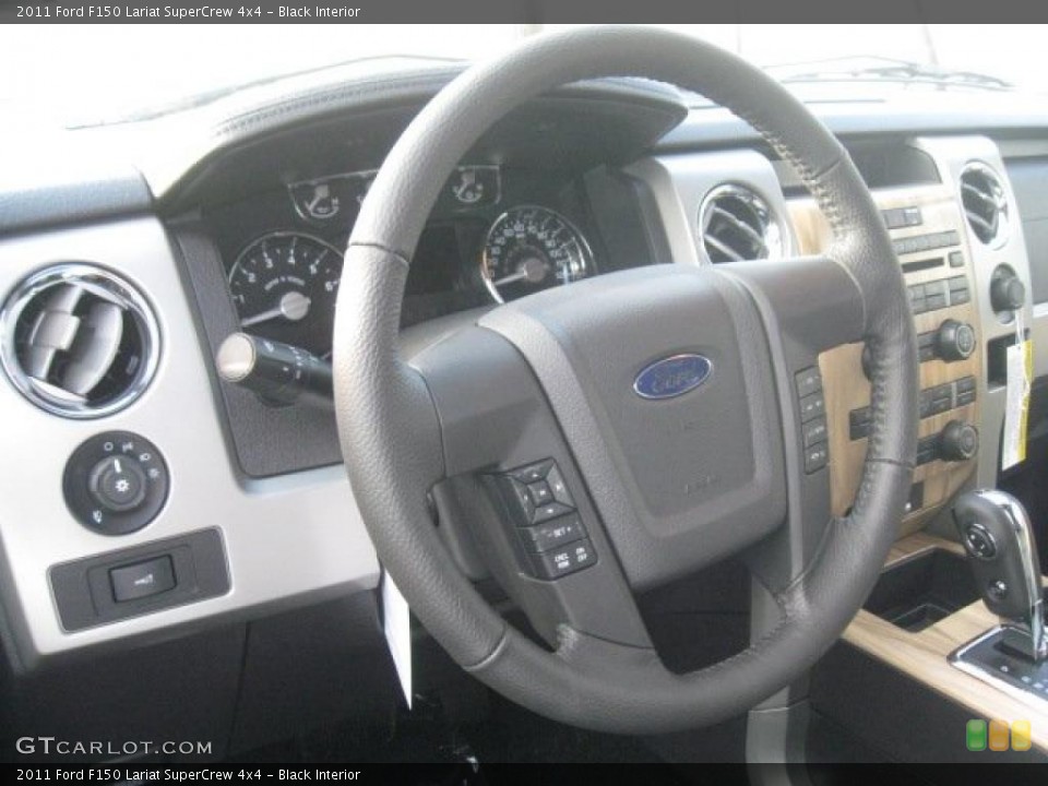 Black Interior Steering Wheel for the 2011 Ford F150 Lariat SuperCrew 4x4 #42468088