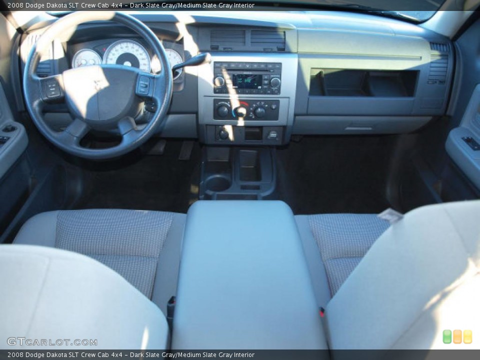 Dark Slate Gray/Medium Slate Gray Interior Dashboard for the 2008 Dodge Dakota SLT Crew Cab 4x4 #42471912