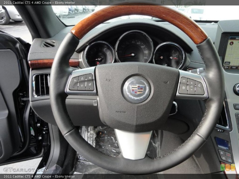 Ebony Interior Steering Wheel for the 2011 Cadillac CTS 4 AWD Coupe #42484792