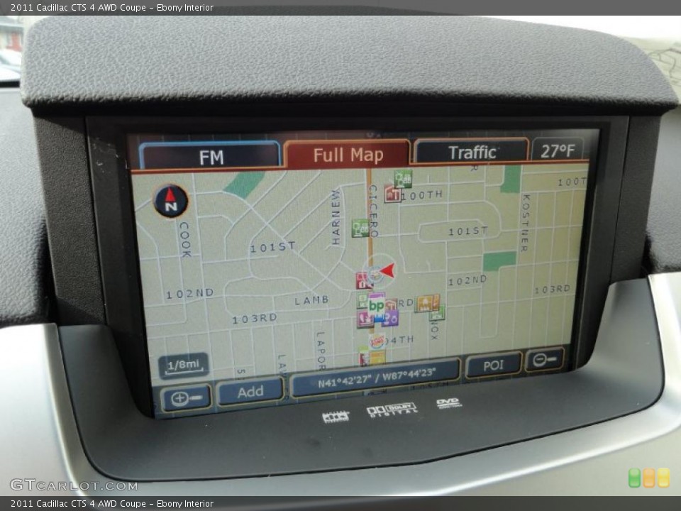 Ebony Interior Navigation for the 2011 Cadillac CTS 4 AWD Coupe #42484856
