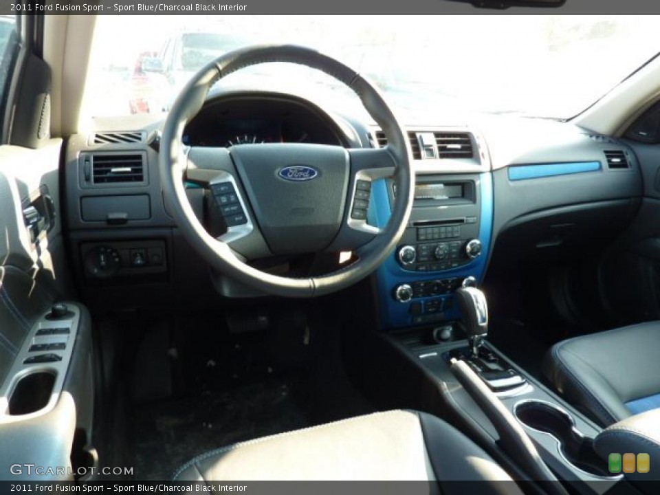 Sport Blue/Charcoal Black Interior Prime Interior for the 2011 Ford Fusion Sport #42506018