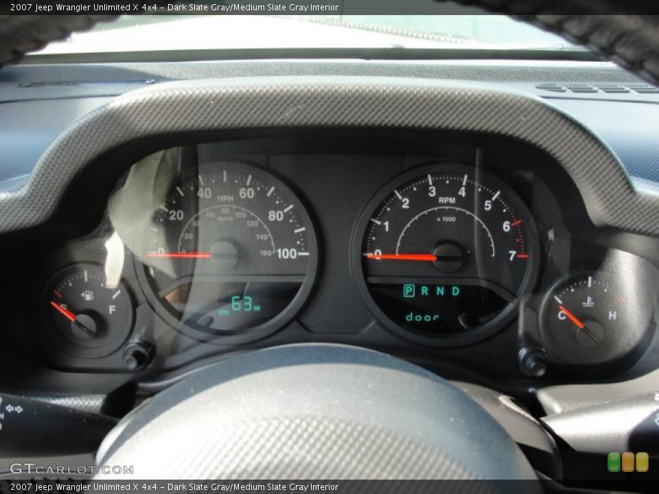 Dark Slate Gray/Medium Slate Gray Interior Gauges for the 2007 Jeep Wrangler Unlimited X 4x4 #42506387