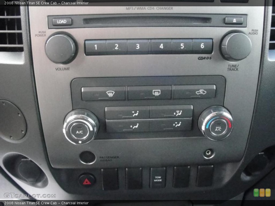 Charcoal Interior Controls for the 2008 Nissan Titan SE Crew Cab #42508411