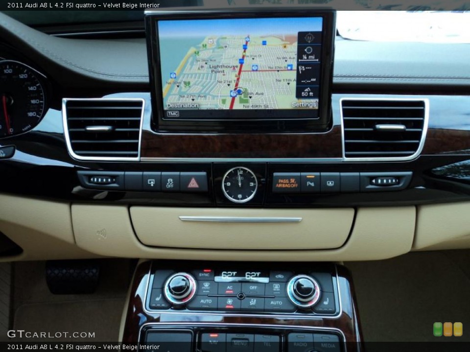 Velvet Beige Interior Navigation for the 2011 Audi A8 L 4.2 FSI quattro #42512243