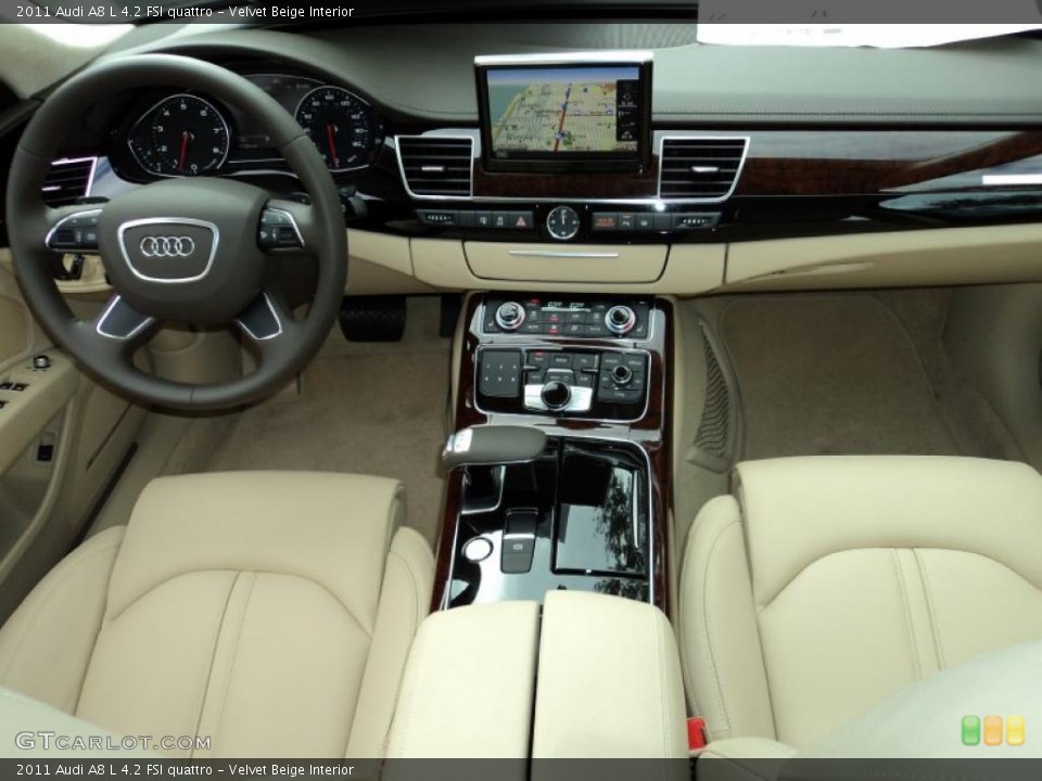 Velvet Beige Interior Dashboard for the 2011 Audi A8 L 4.2 FSI quattro #42512271