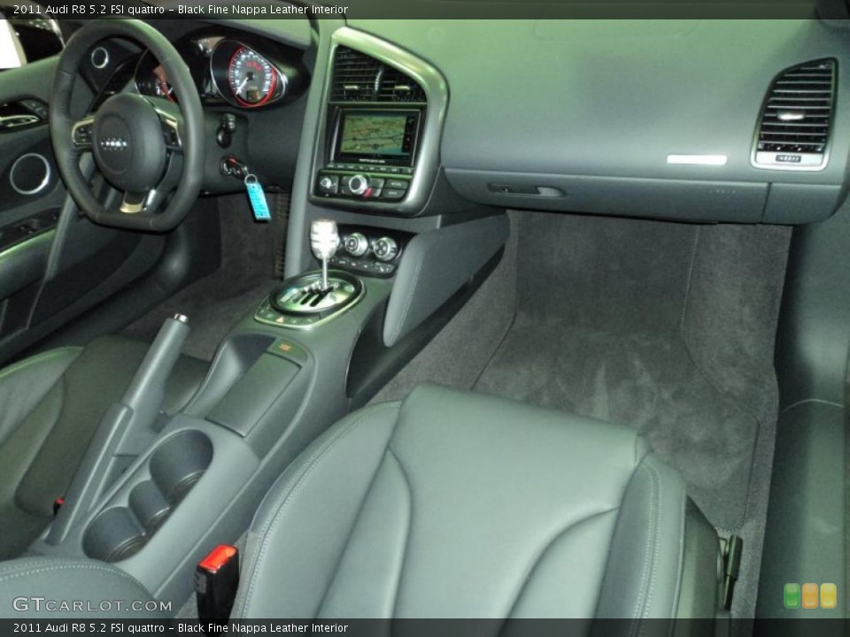 Black Fine Nappa Leather Interior Dashboard for the 2011 Audi R8 5.2 FSI quattro #42512647