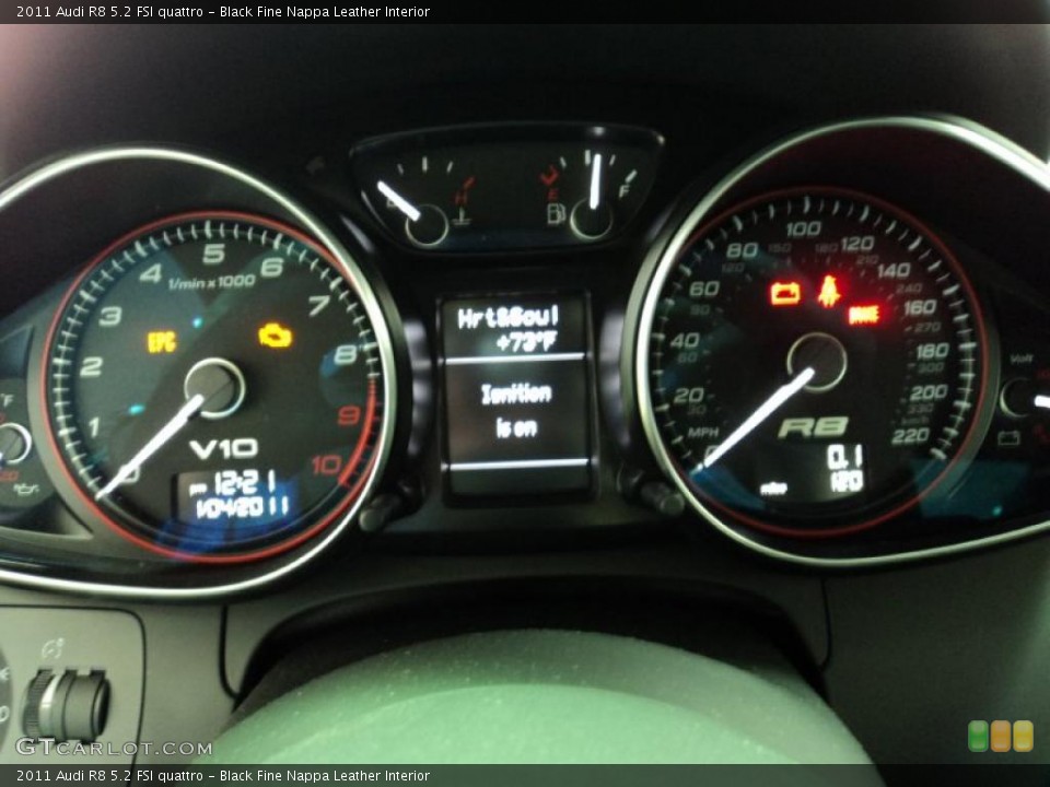 Black Fine Nappa Leather Interior Gauges for the 2011 Audi R8 5.2 FSI quattro #42512683