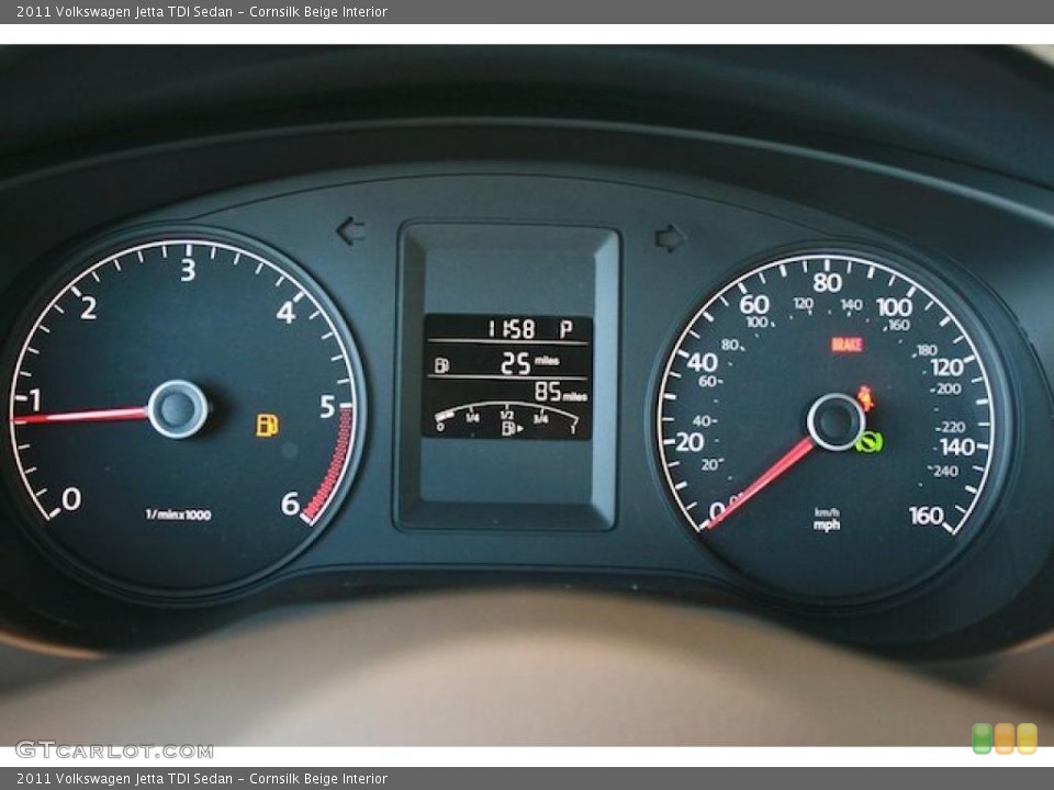 Cornsilk Beige Interior Gauges for the 2011 Volkswagen Jetta TDI Sedan #42514303