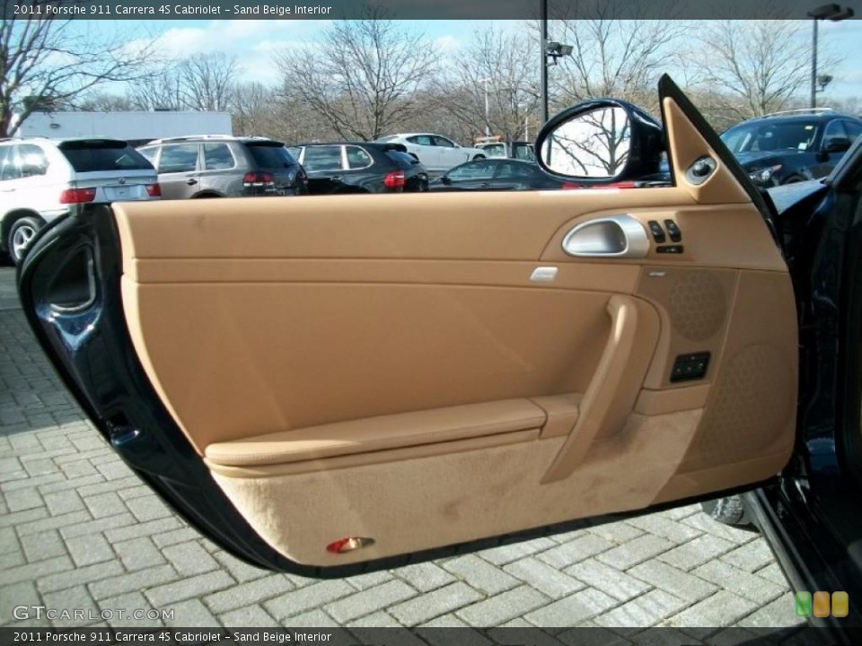 Sand Beige Interior Door Panel for the 2011 Porsche 911 Carrera 4S Cabriolet #42523837