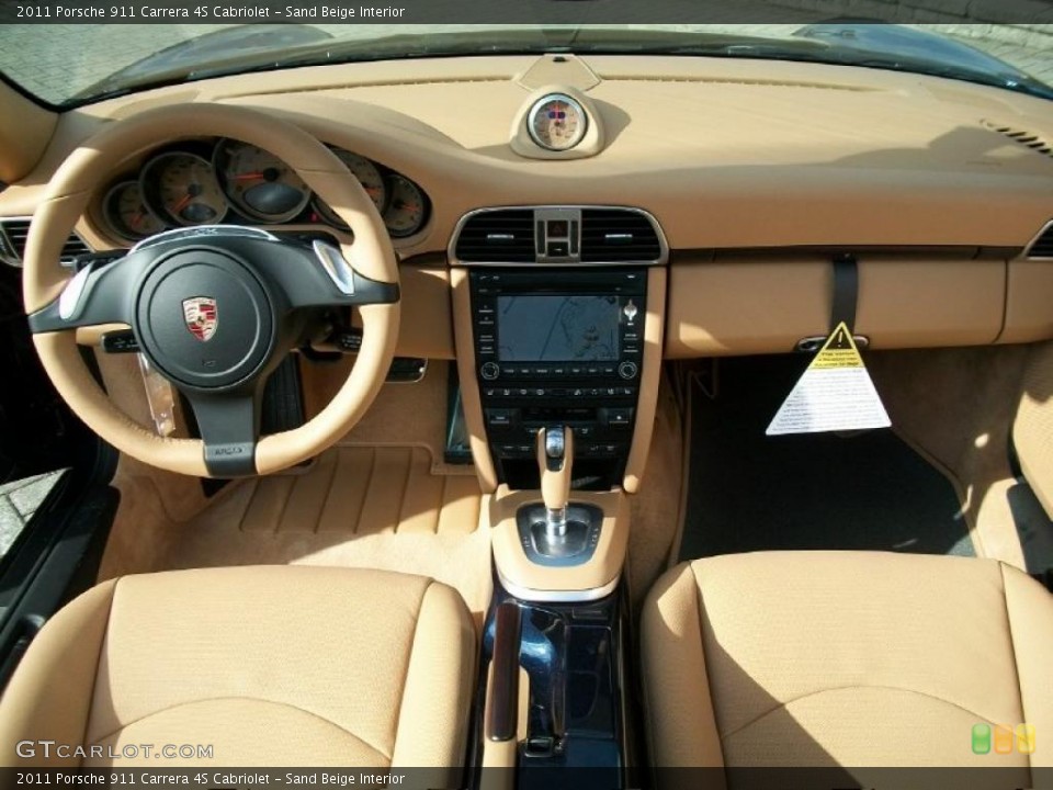 Sand Beige Interior Dashboard for the 2011 Porsche 911 Carrera 4S Cabriolet #42523933