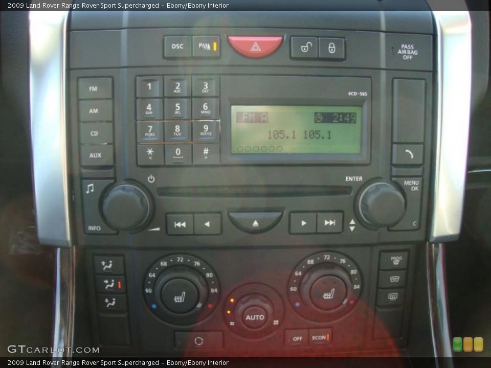 Ebony/Ebony Interior Controls for the 2009 Land Rover Range Rover Sport Supercharged #42523949