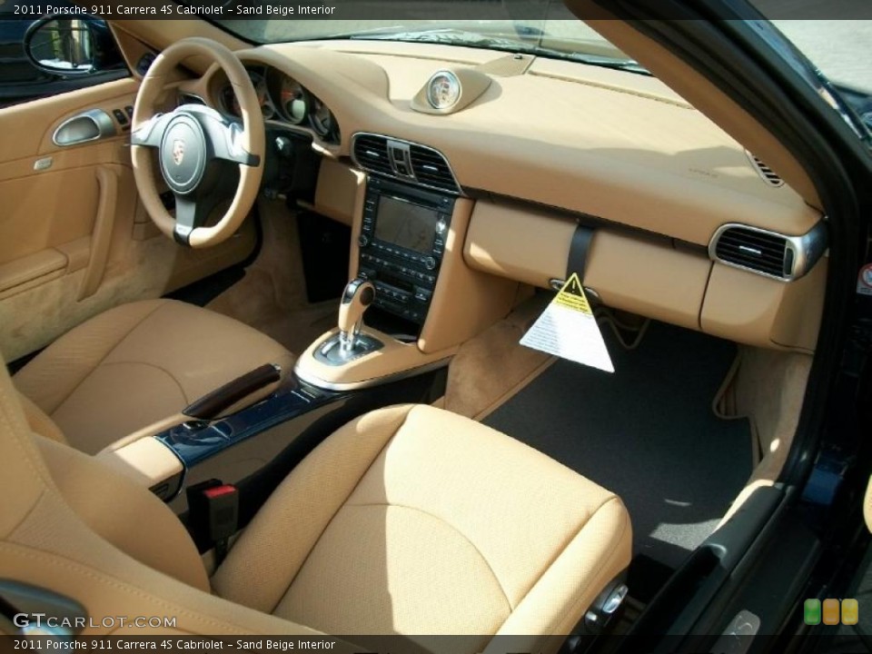 Sand Beige Interior Photo for the 2011 Porsche 911 Carrera 4S Cabriolet #42524113