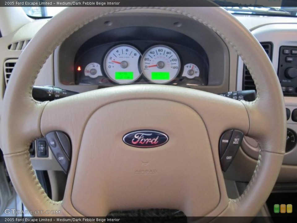 Medium/Dark Pebble Beige Interior Steering Wheel for the 2005 Ford Escape Limited #42528209