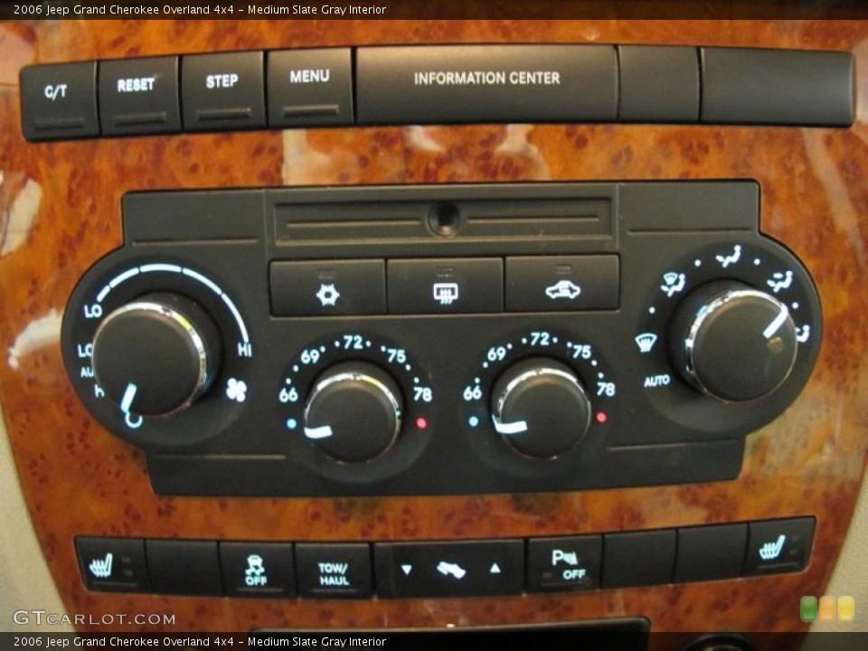 Medium Slate Gray Interior Controls for the 2006 Jeep Grand Cherokee Overland 4x4 #42529221