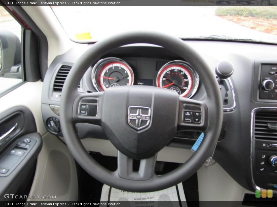 Black/Light Graystone Interior Steering Wheel for the 2011 Dodge Grand Caravan Express #42533909