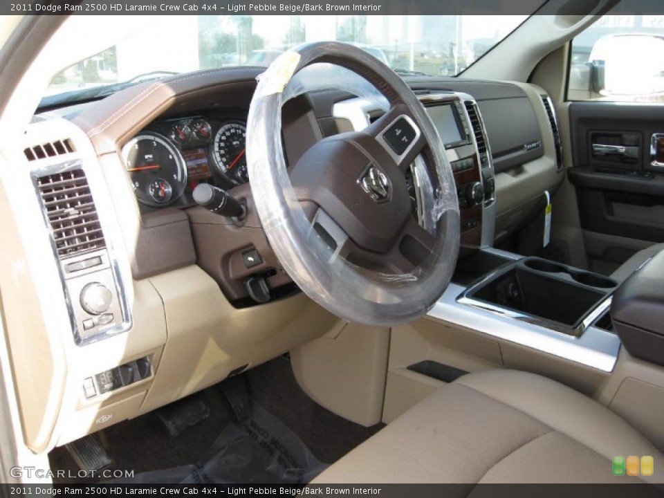 Light Pebble Beige/Bark Brown Interior Dashboard for the 2011 Dodge Ram 2500 HD Laramie Crew Cab 4x4 #42540289