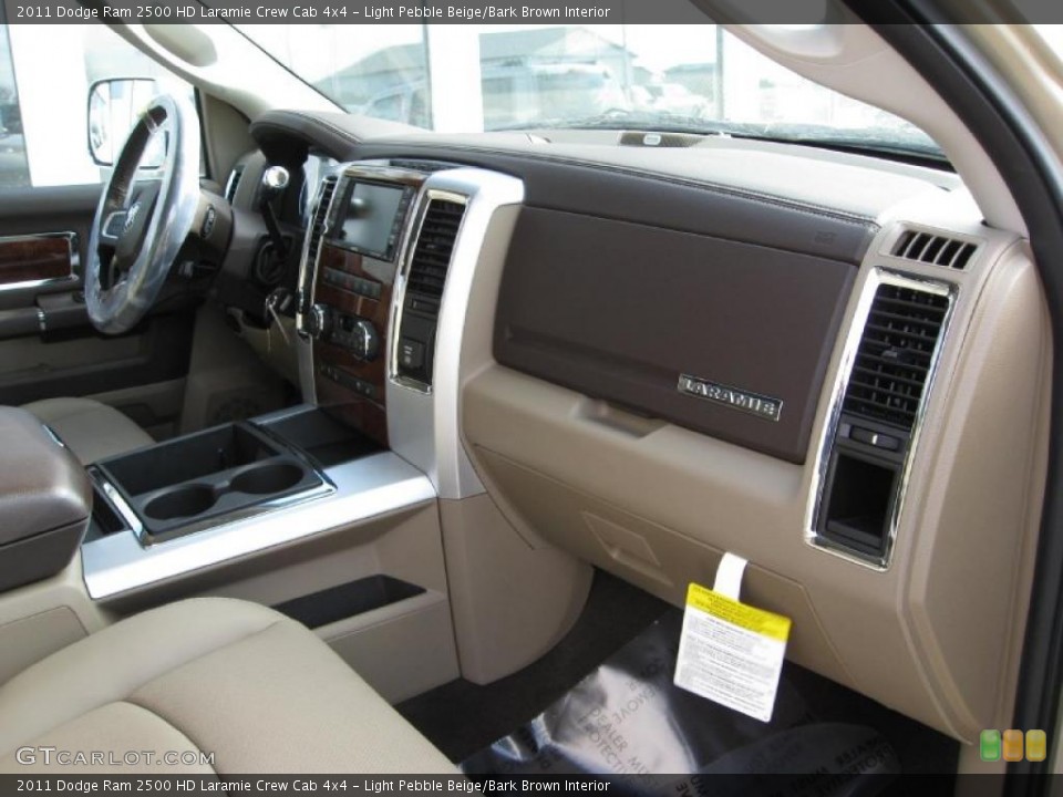 Light Pebble Beige/Bark Brown Interior Dashboard for the 2011 Dodge Ram 2500 HD Laramie Crew Cab 4x4 #42540421