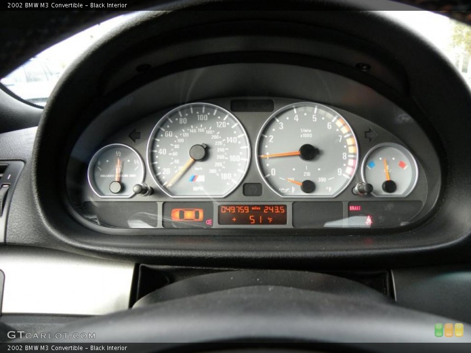 Black Interior Gauges for the 2002 BMW M3 Convertible #42542389