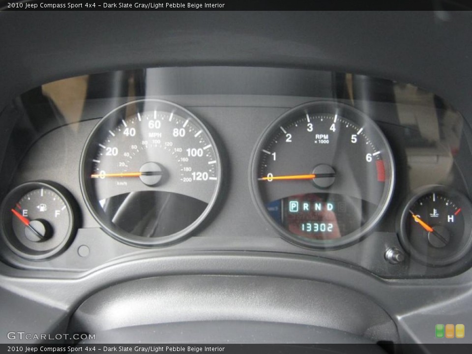 Dark Slate Gray/Light Pebble Beige Interior Gauges for the 2010 Jeep Compass Sport 4x4 #42562564