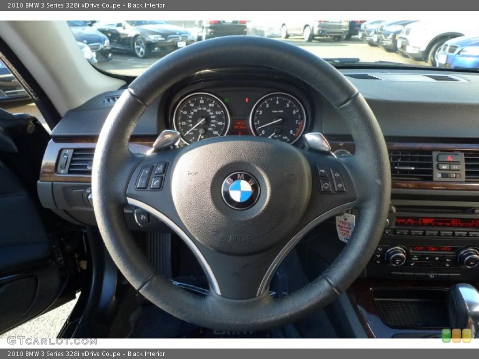 Black Interior Steering Wheel for the 2010 BMW 3 Series 328i xDrive Coupe #42567405