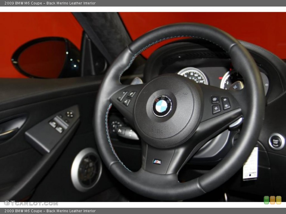 Black Merino Leather Interior Steering Wheel for the 2009 BMW M6 Coupe #42569278