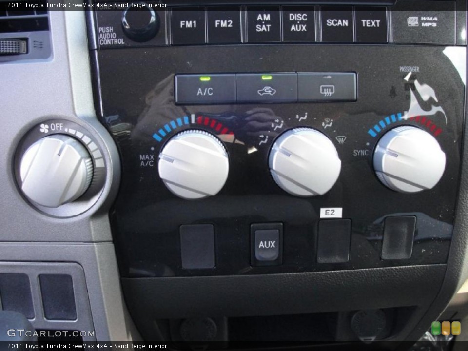 Sand Beige Interior Controls for the 2011 Toyota Tundra CrewMax 4x4 #42573306
