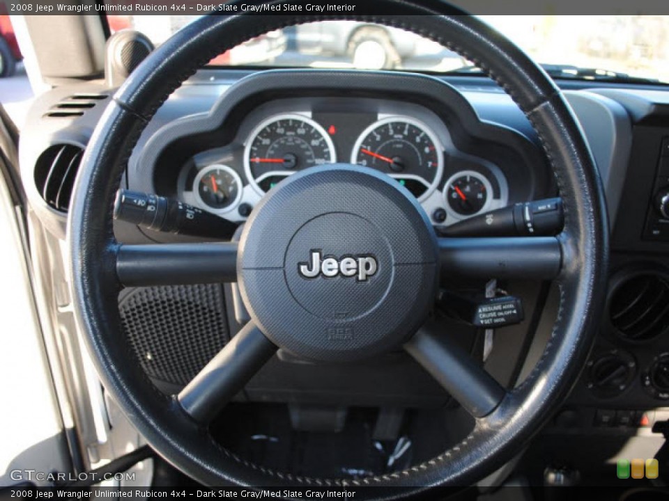 Dark Slate Gray/Med Slate Gray Interior Steering Wheel for the 2008 Jeep Wrangler Unlimited Rubicon 4x4 #42579762