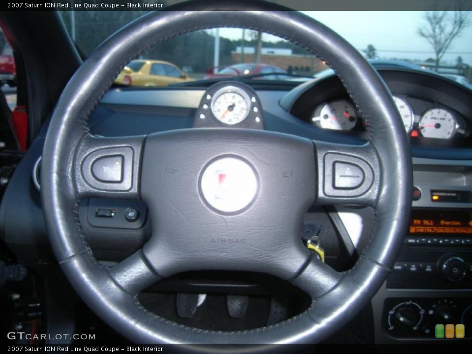 Black Interior Steering Wheel for the 2007 Saturn ION Red Line Quad Coupe #42589018