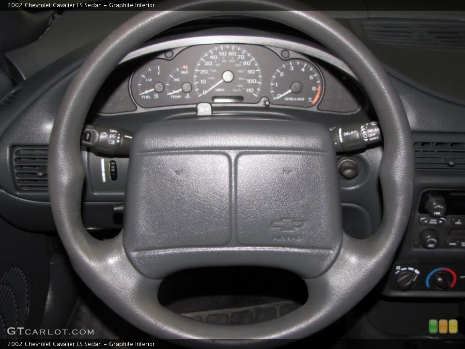 Graphite Interior Steering Wheel for the 2002 Chevrolet Cavalier LS Sedan #42591022