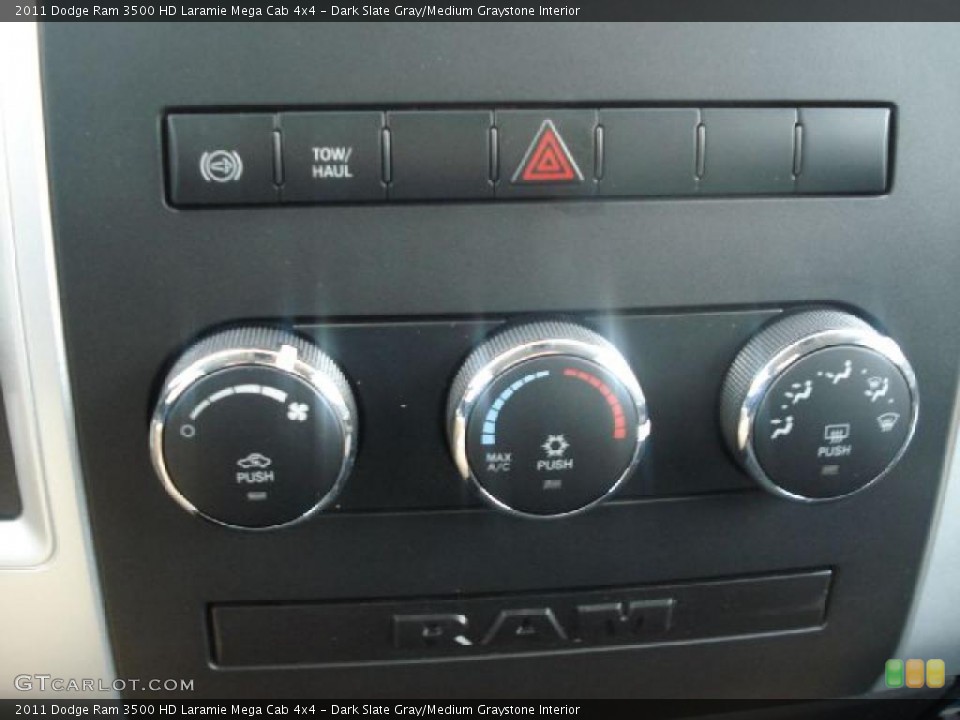 Dark Slate Gray/Medium Graystone Interior Controls for the 2011 Dodge Ram 3500 HD Laramie Mega Cab 4x4 #42593624