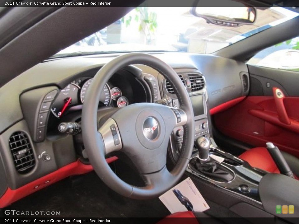 Red Interior Prime Interior for the 2011 Chevrolet Corvette Grand Sport Coupe #42600616