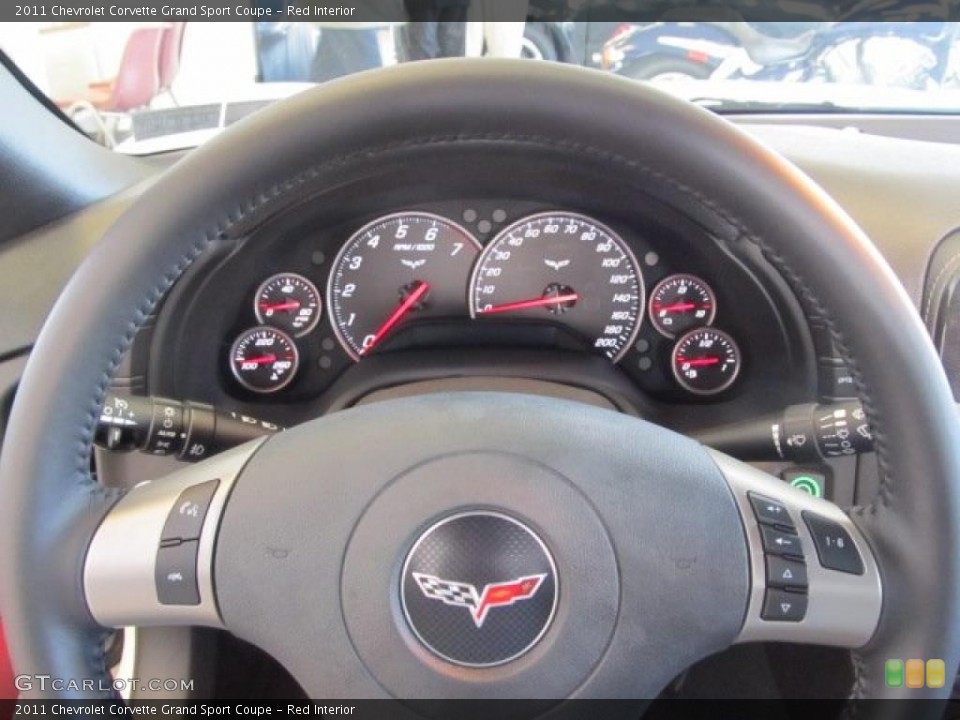 Red Interior Gauges for the 2011 Chevrolet Corvette Grand Sport Coupe #42600656