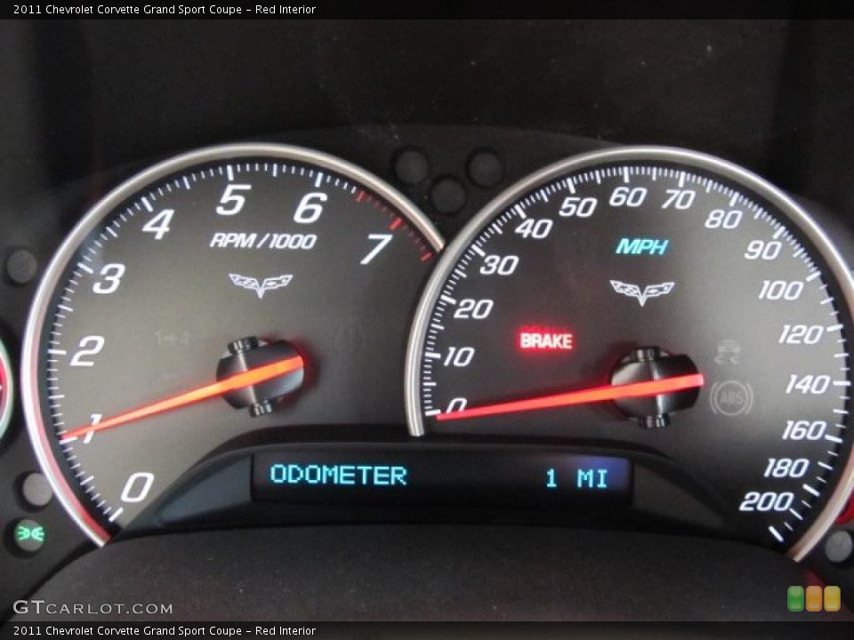 Red Interior Gauges for the 2011 Chevrolet Corvette Grand Sport Coupe #42600928