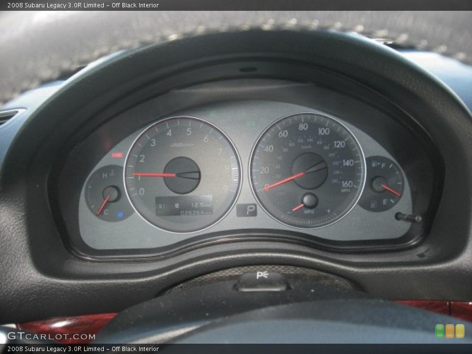 Off Black Interior Gauges for the 2008 Subaru Legacy 3.0R Limited #42616364
