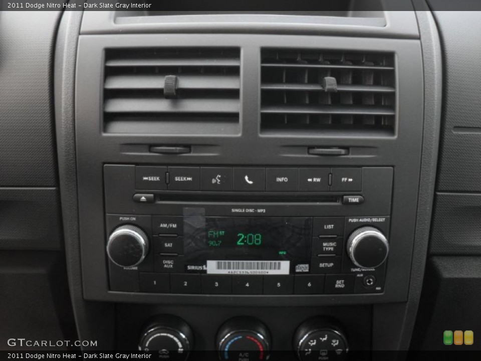 Dark Slate Gray Interior Controls for the 2011 Dodge Nitro Heat #42618308