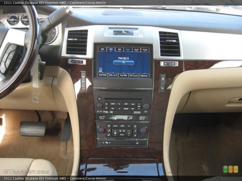 Cashmere/Cocoa Interior Controls for the 2011 Cadillac Escalade ESV Premium AWD #42630095