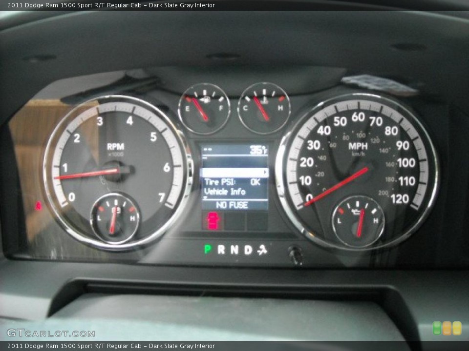 Dark Slate Gray Interior Gauges for the 2011 Dodge Ram 1500 Sport R/T Regular Cab #42634688