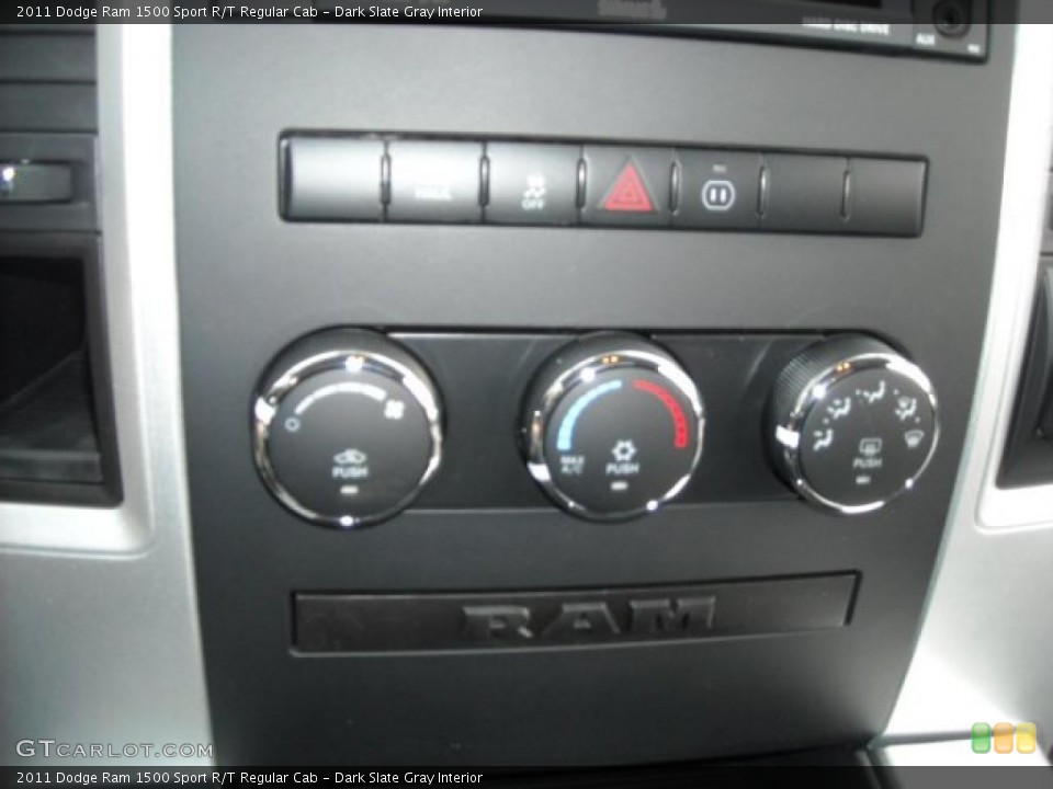 Dark Slate Gray Interior Controls for the 2011 Dodge Ram 1500 Sport R/T Regular Cab #42634752
