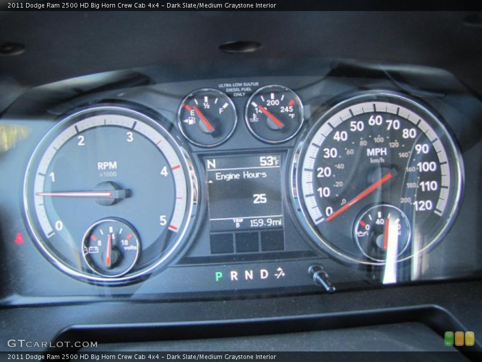 Dark Slate/Medium Graystone Interior Gauges for the 2011 Dodge Ram 2500 HD Big Horn Crew Cab 4x4 #42640728