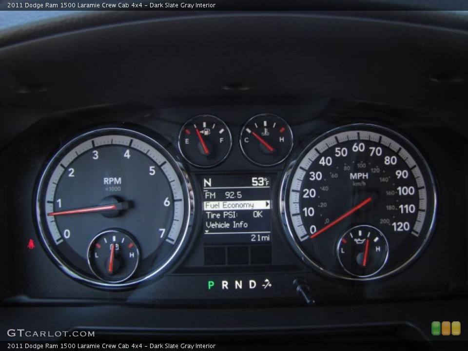 Dark Slate Gray Interior Gauges for the 2011 Dodge Ram 1500 Laramie Crew Cab 4x4 #42641120