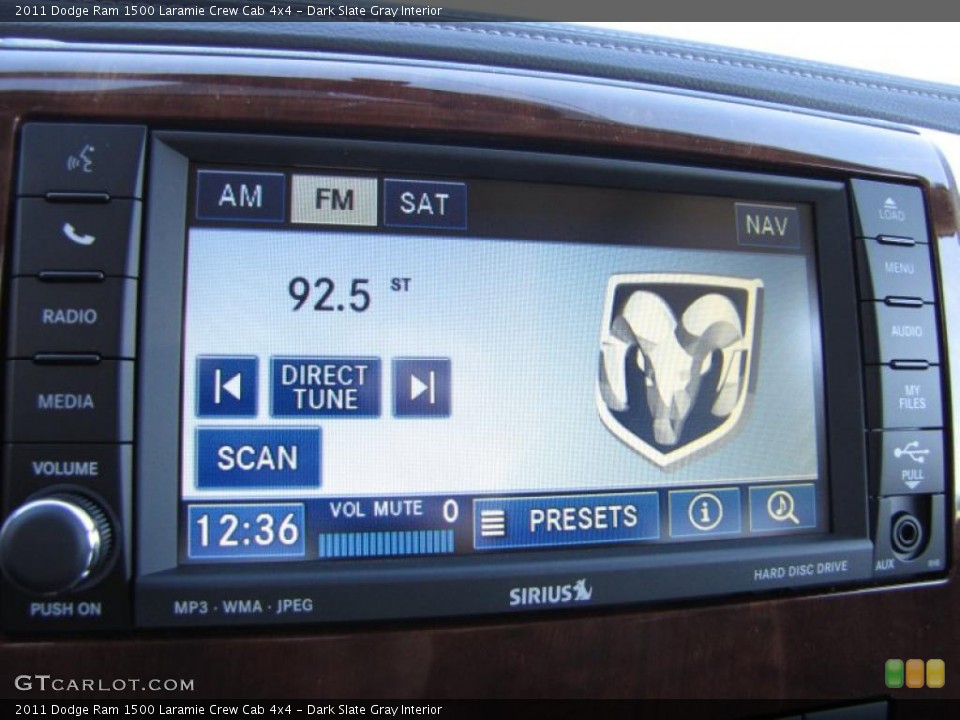Dark Slate Gray Interior Navigation for the 2011 Dodge Ram 1500 Laramie Crew Cab 4x4 #42641128