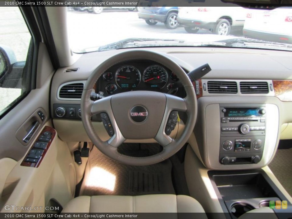 Cocoa/Light Cashmere Interior Dashboard for the 2010 GMC Sierra 1500 SLT Crew Cab 4x4 #42643524