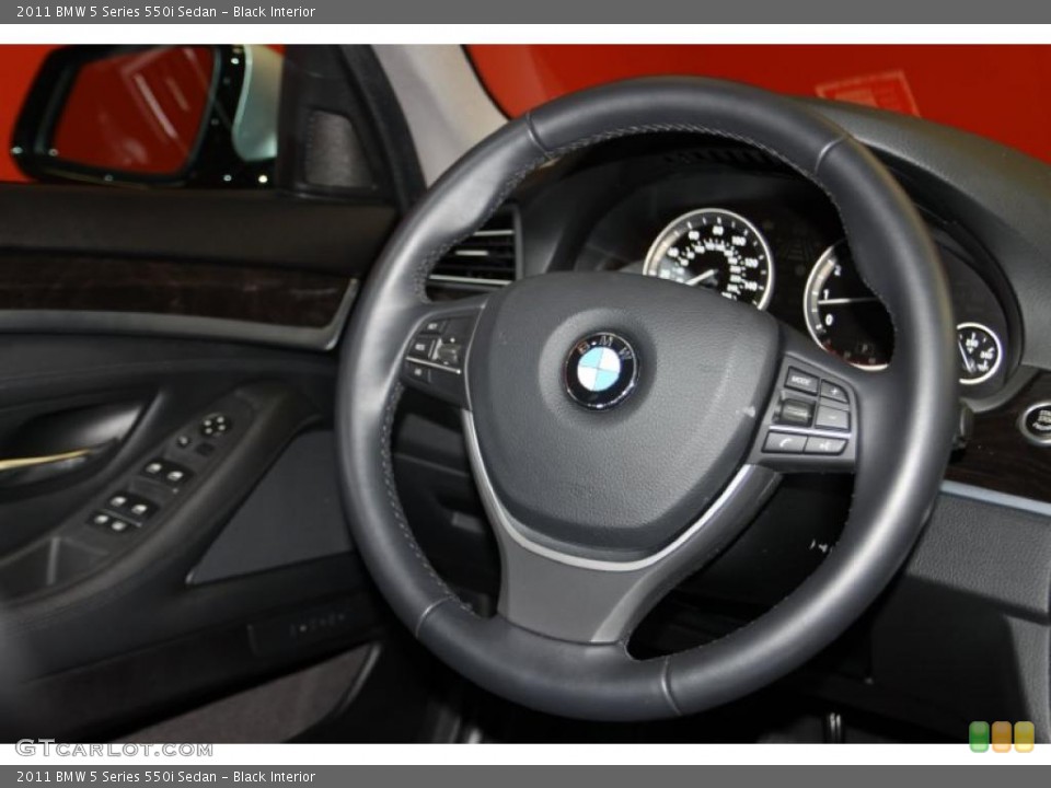 Black Interior Steering Wheel for the 2011 BMW 5 Series 550i Sedan #42644152