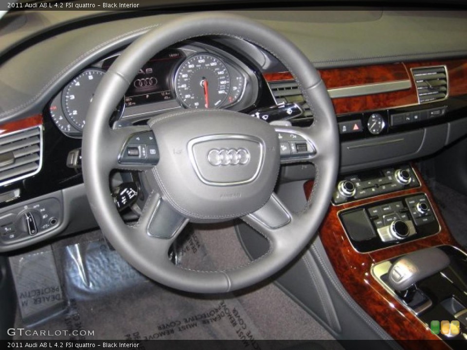 Black Interior Steering Wheel for the 2011 Audi A8 L 4.2 FSI quattro #42647636