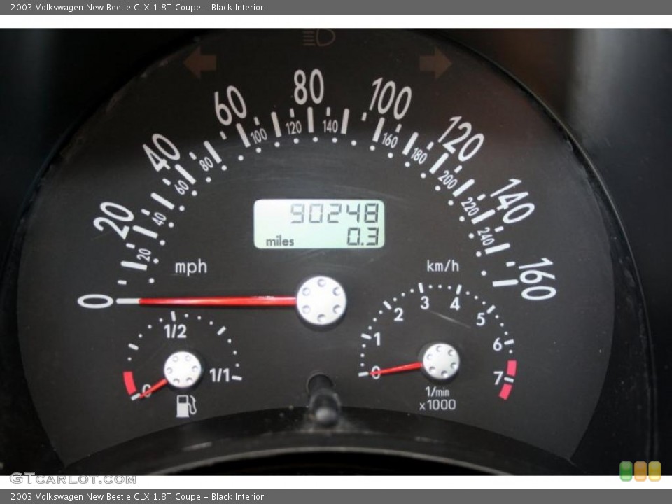 Black Interior Gauges for the 2003 Volkswagen New Beetle GLX 1.8T Coupe #42648472