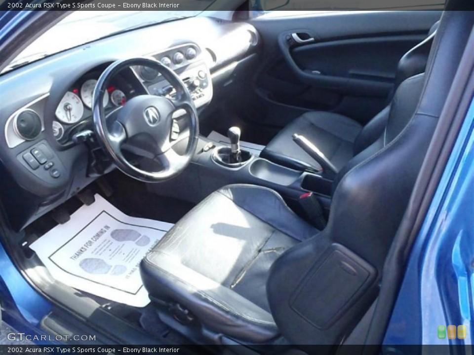 Ebony Black Interior Prime Interior for the 2002 Acura RSX Type S Sports Coupe #42662444