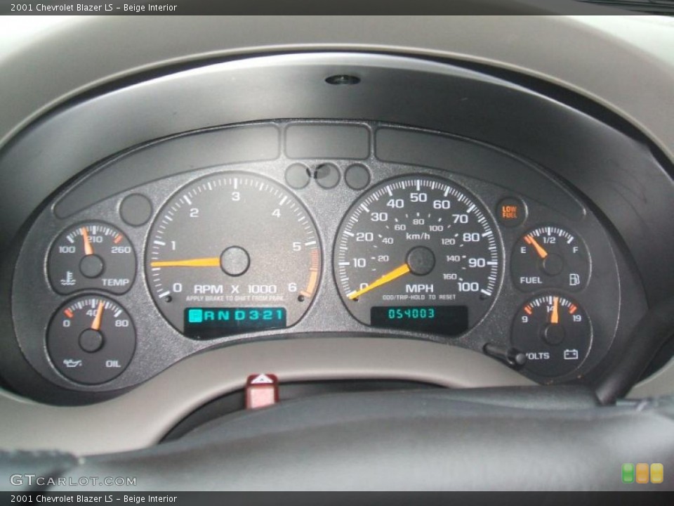 Beige Interior Gauges for the 2001 Chevrolet Blazer LS #42664927